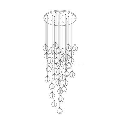 Orévia | Suspension Florale – Lumière Douce et Charme Naturel 35 heads Round Canopy ∅ 30″