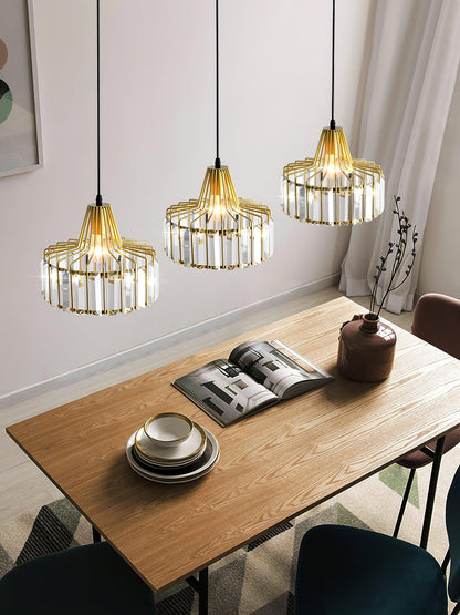 Orfina | Lampe Suspendue – Diffusion brillante abat jour cristal