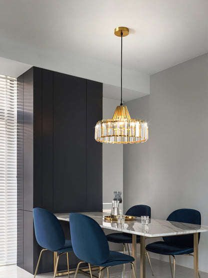 Orfina | Lampe Suspendue – Diffusion brillante abat jour cristal