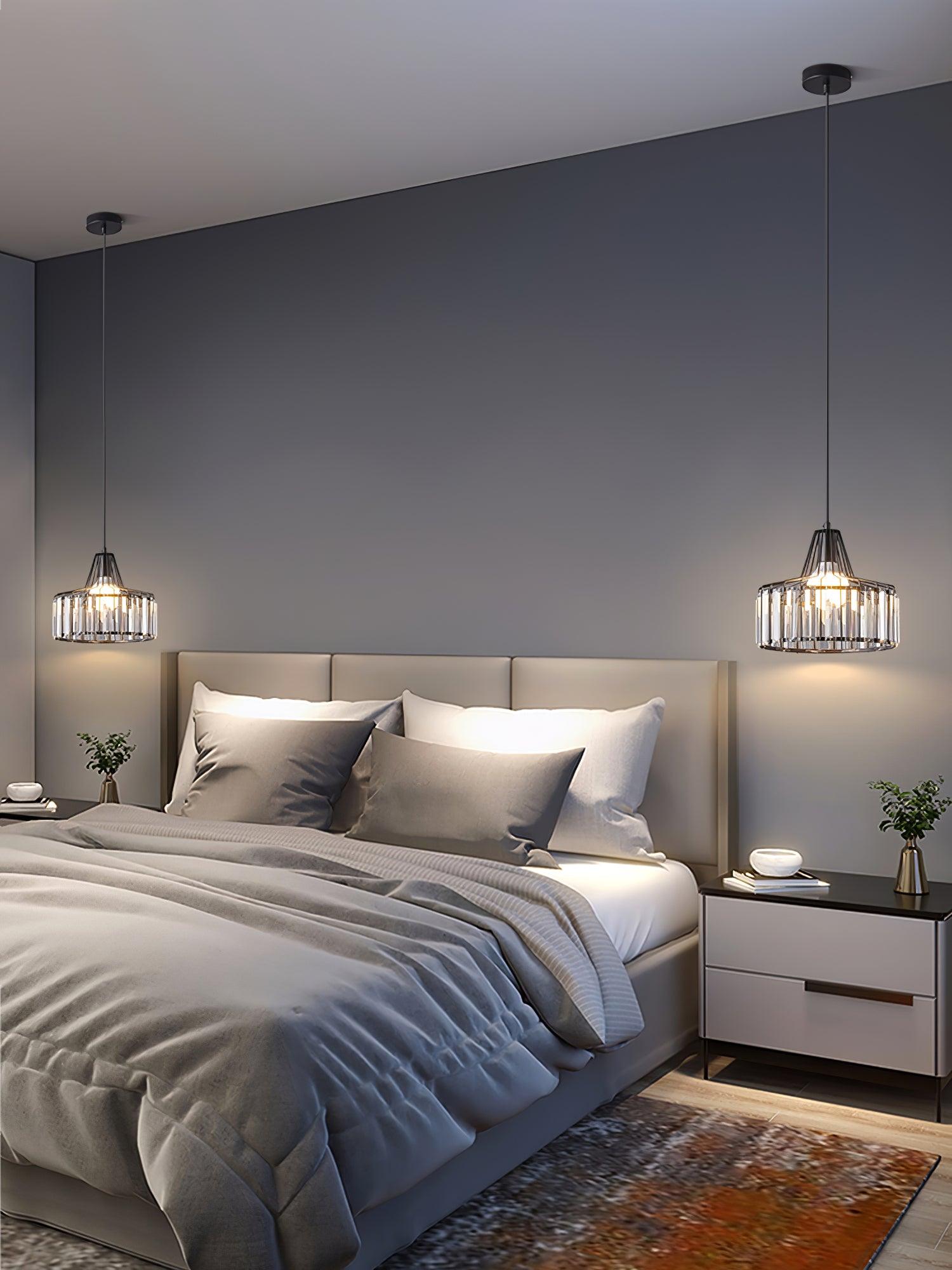 Orfina | Lampe Suspendue – Diffusion brillante abat jour cristal