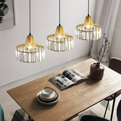 Orfina | Lampe Suspendue – Diffusion brillante abat jour cristal