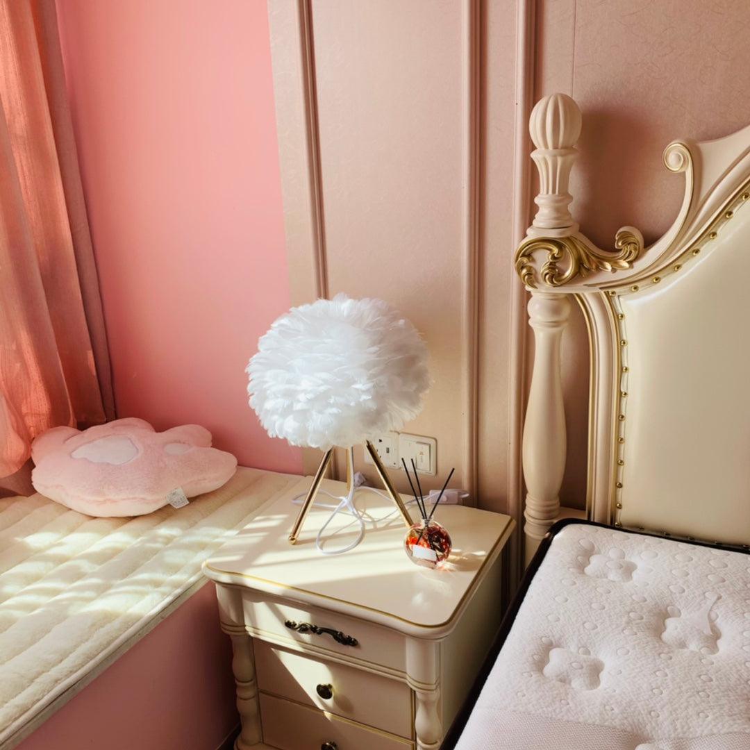 Plumélia | Lampe de Table – Abat-jour plume halo chaleureux