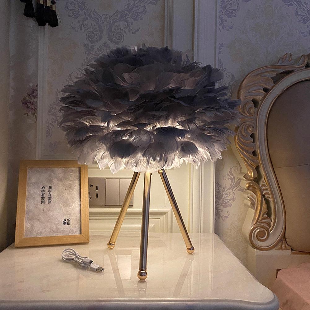 Plumélia | Lampe de Table – Abat-jour plume halo chaleureux