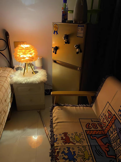 Plumélia | Lampe de Table – Abat-jour plume halo chaleureux
