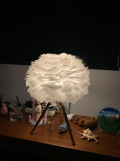 Plumélia | Lampe de Table – Abat-jour plume halo chaleureux