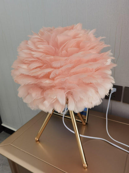 Plumélia | Lampe de Table – Abat-jour plume halo chaleureux