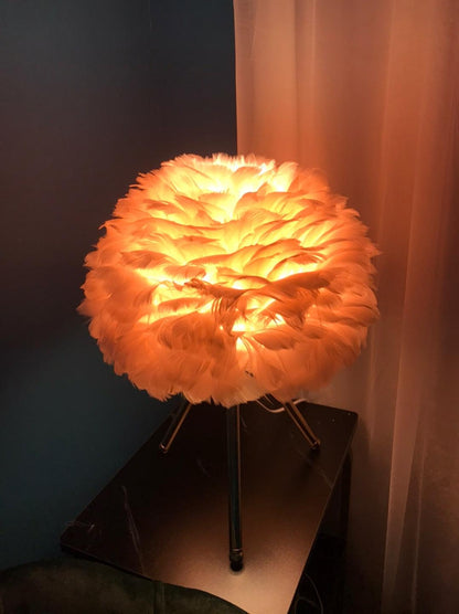 Plumélia | Lampe de Table – Abat-jour plume halo chaleureux