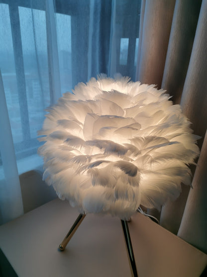 Plumélia | Lampe de Table – Abat-jour plume halo chaleureux