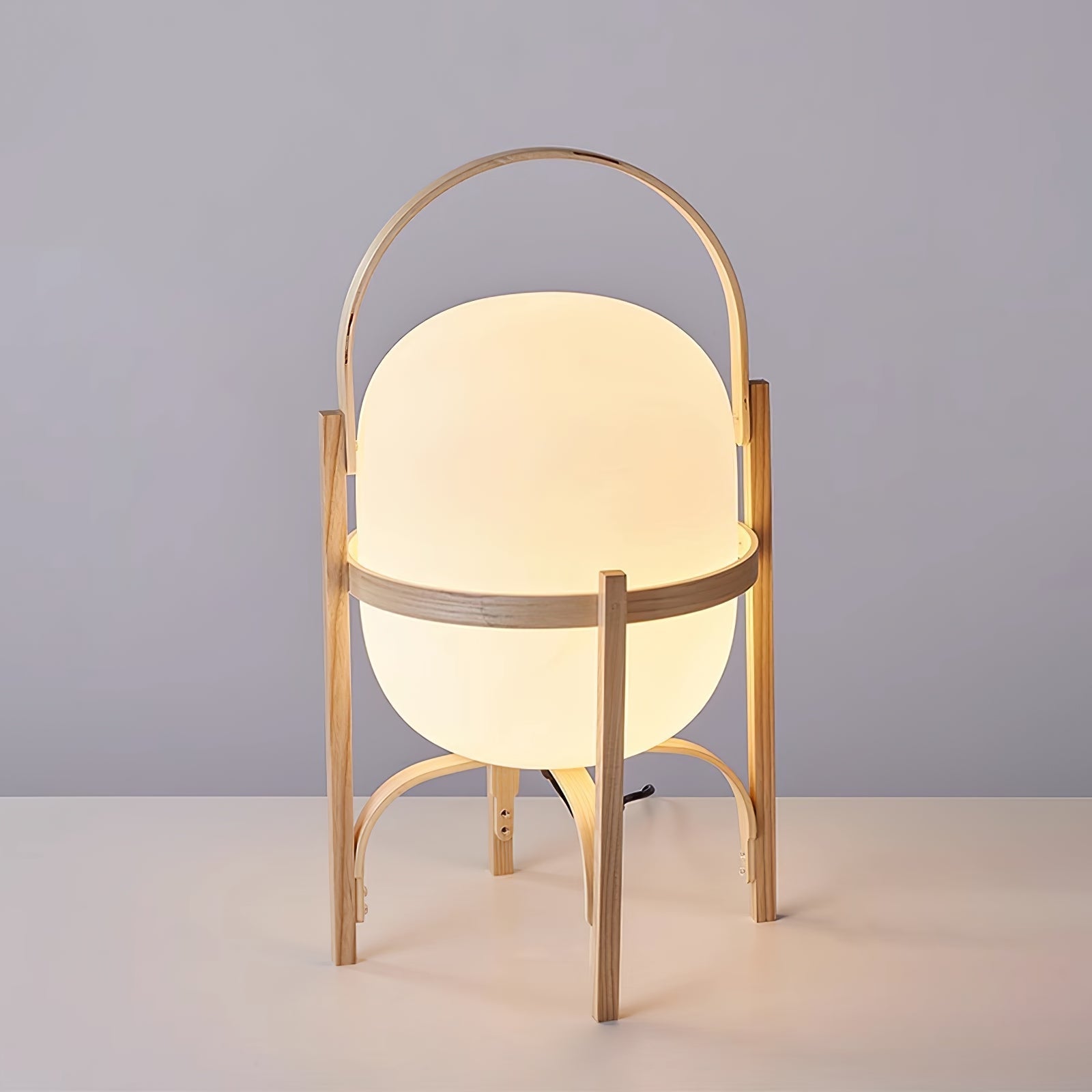 Portalis | Lampe de Table – Design transportable ambiance chaleureuse Bois de frêne