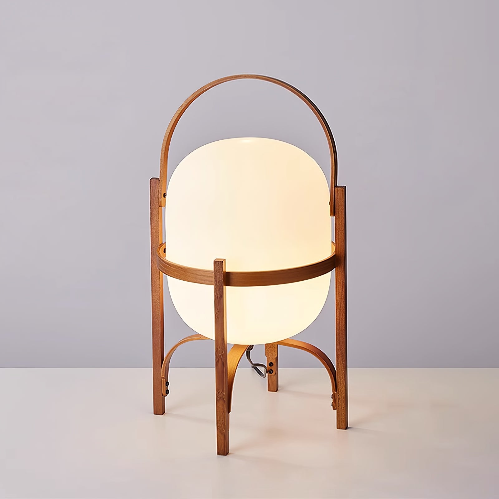 Portalis | Lampe de Table – Design transportable ambiance chaleureuse Bois de noyer