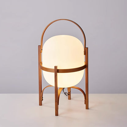 Portalis | Lampe de Table – Design transportable ambiance chaleureuse Bois de noyer