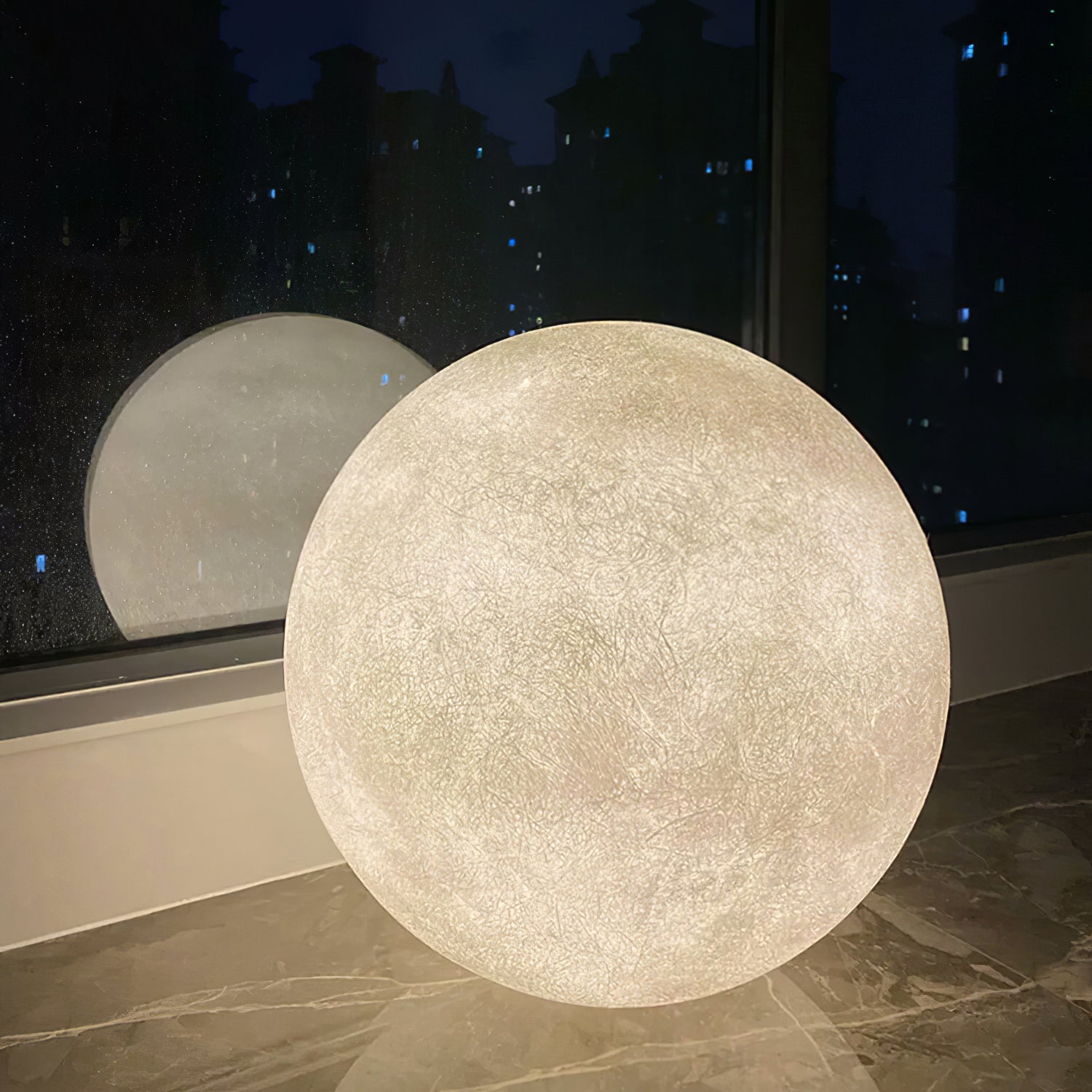 Séléné | Lampe de Table – Surface lunaire lumière douce Blanc