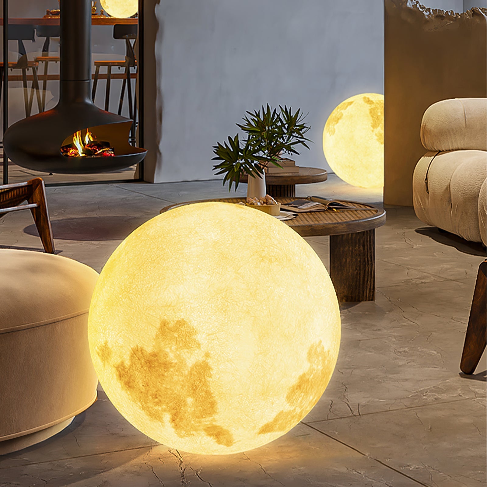 Séléné | Lampe de Table – Surface lunaire lumière douce