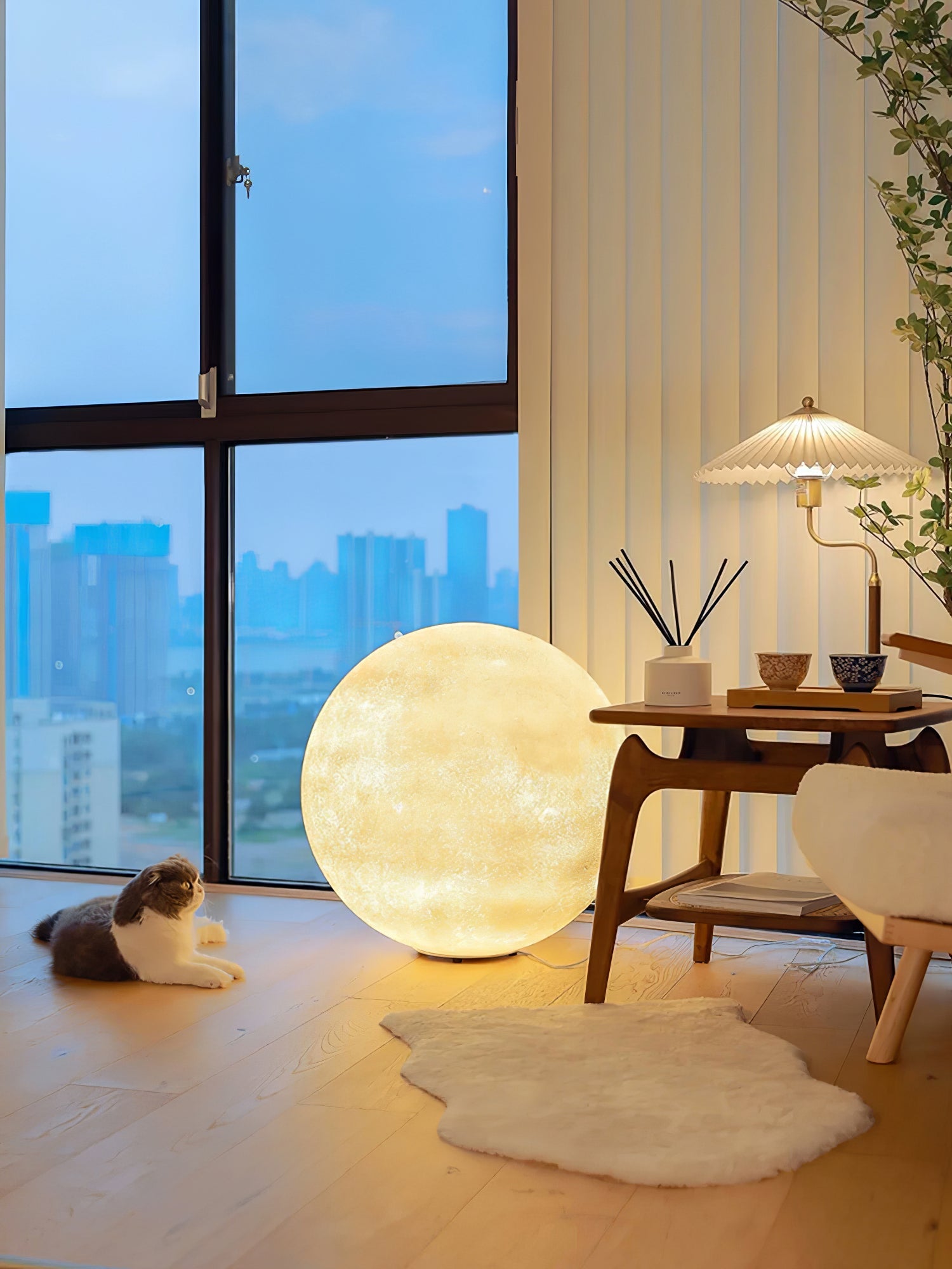Séléné | Lampe de Table – Surface lunaire lumière douce