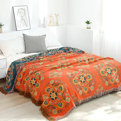 Solanya | Plaid Élégant – Tissage Jacquard Boho et Confort Polyvalent