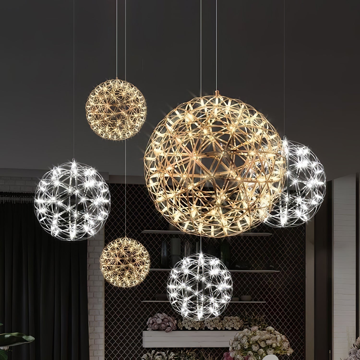 Stelliora | Lustre Boule LED – Éclat étoilé design contemporain