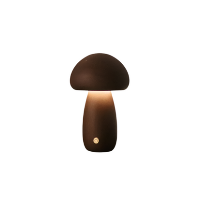 Sylvéra | Lampe Champignon – Élégance Naturelle et Rechargeable Noyer Dia 10cm x H 16.5cm