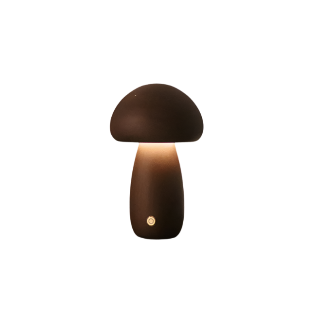 Sylvéra | Lampe Champignon – Élégance Naturelle et Rechargeable Noyer Dia 10cm x H 16.5cm