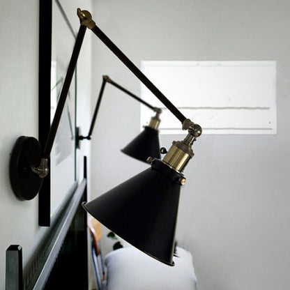 Velmira | Applique Murale – Style Vintage avec Bras Ajustable Noir