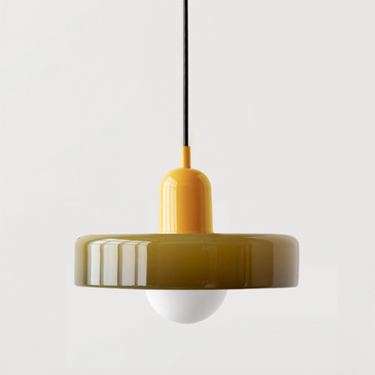 Vitréna | Suspension Bauhaus – Élégance Artistique et Design Moderne Vert armée Jaune