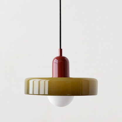 Vitréna | Suspension Bauhaus – Élégance Artistique et Design Moderne Vert armée Rouge
