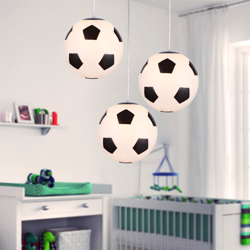Zéphora | Lampe de Plafond LED – Design Football en Verre Incassable pour Chambre d’Enfant
